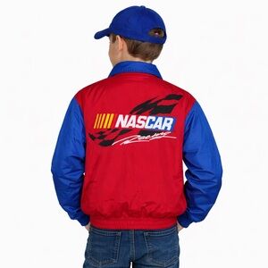 Nascar vintage Chase Authentics Red and Blue Bomber Jacket youth Large